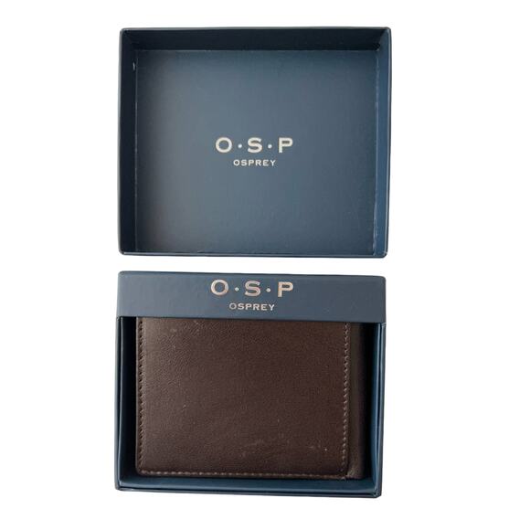 OSP Osprey London Cannon Billfold Nappa Brown Wallet Leather NWT